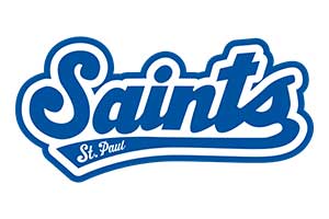 St. Paul Saints logo in blue script