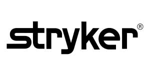 Stryker logo in black on white background