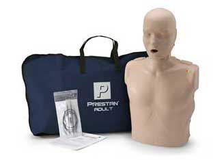 CPR training manikin torso with carrying bag and manual
